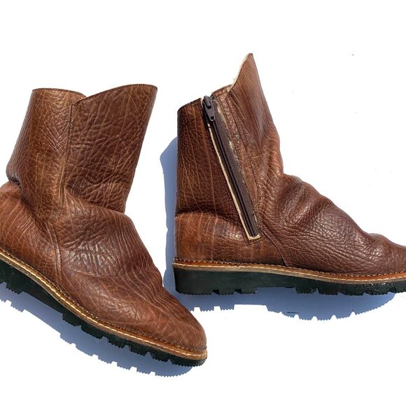 Vintage Arche Men’s Brown Leather Shearling Lined Boots US 10 main image 9